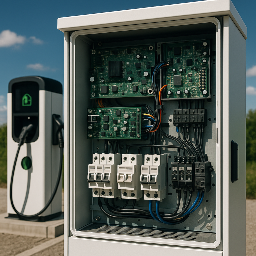 EV charging cabinet with power electronics